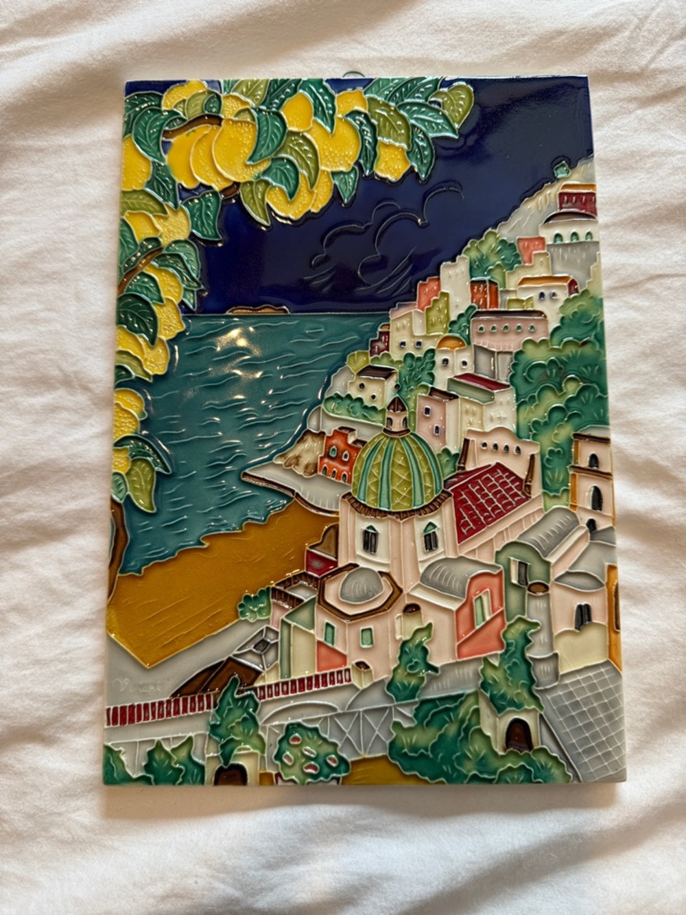 CERAMIC ART : POSITANO, COSTIERA AMALFITANA, ITALY. 8x 11 1/2”